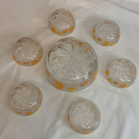 Good Orange Citrus 7 Piece Large 7 Cup Or 66 Oz 6 10 Oz Single Serving Dish Bowl - Picture 6 of 7